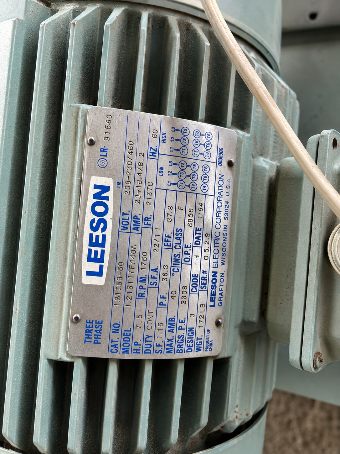 Unidad Hidráulica Industrial LEESON 7.5 HP Trifásica